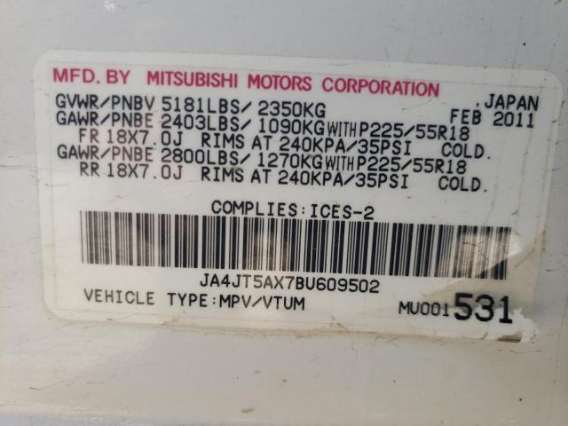 Photo 10 from auction – 2011 MITSUBISHI OUTLANDER with VIN JA4JT5AX7BU609502