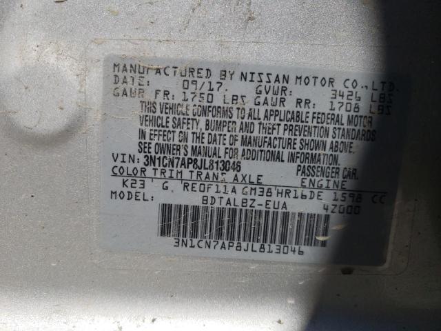 Photo 10 from auction – 2018 NISSAN VERSA S with VIN 3N1CN7AP8JL813046