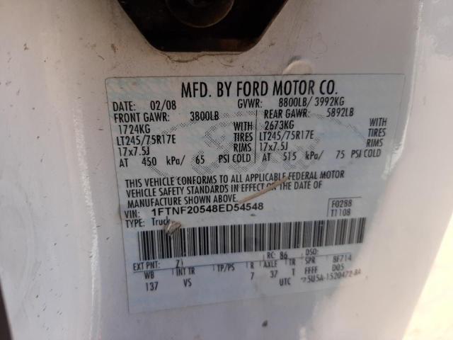 Photo 10 from auction – 2008 FORD F250 SUPER with VIN 1FTNF20548ED54548
