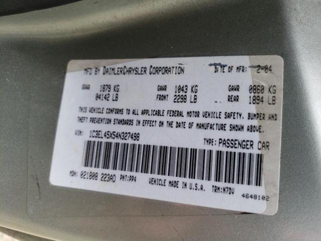 Photo 10 from auction – 2004 CHRYSLER SEBRING LX with VIN 1C3EL45X54N327498