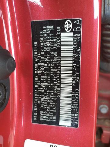 Photo 10 from auction – 2014 TOYOTA COROLLA L with VIN 5YFBURHE2EP143918