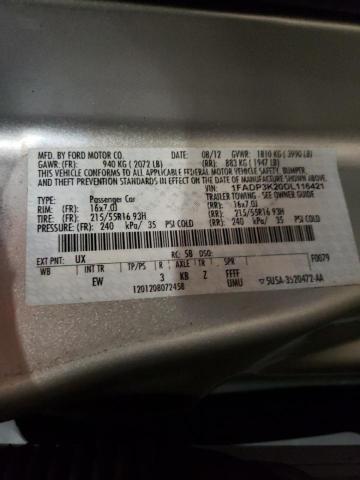 Photo 10 from auction – 2013 FORD FOCUS SE with VIN 1FADP3K20DL116421