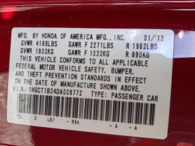 Photo 10 from auction – 2013 HONDA ACCORD LX- with VIN 1HGCT1B34DA009772