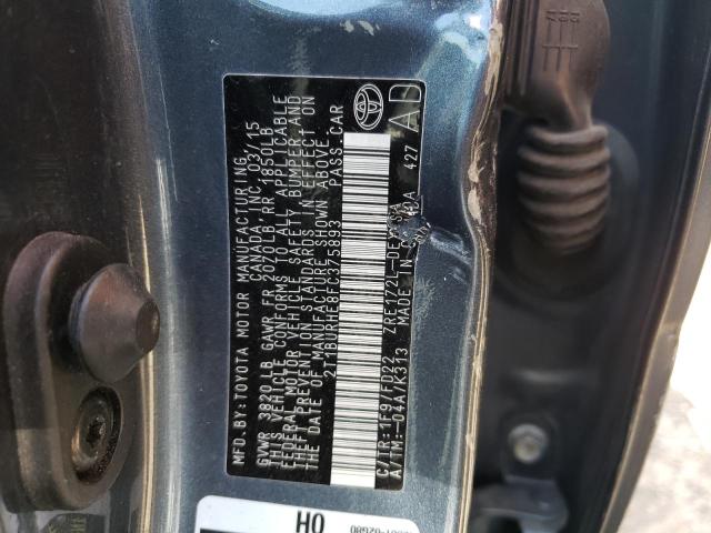 Photo 10 from auction – 2015 TOYOTA COROLLA L with VIN 2T1BURHE8FC375893