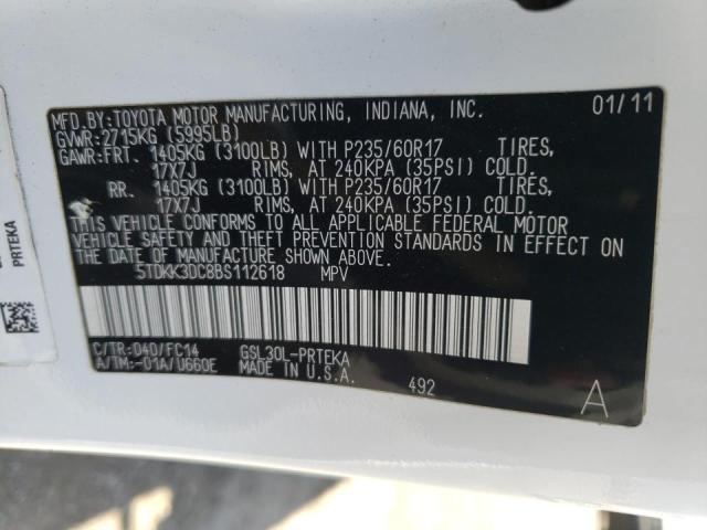 Photo 10 from auction – 2011 TOYOTA SIENNA LE with VIN 5TDKK3DC8BS112618