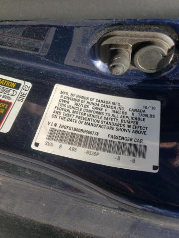 Photo 10 from auction – 2011 HONDA CIVIC LX with VIN 2HGFG1B60BH506778