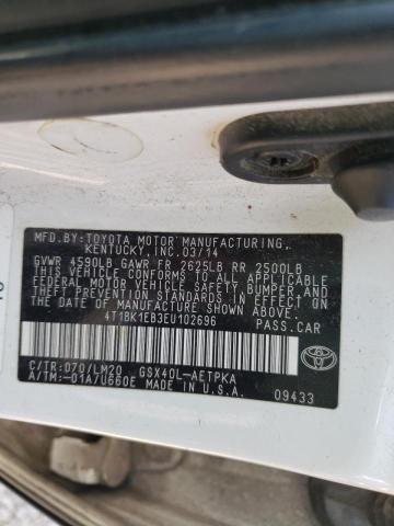 Photo 10 from auction – 2014 TOYOTA AVALON BAS with VIN 4T1BK1EB3EU102696