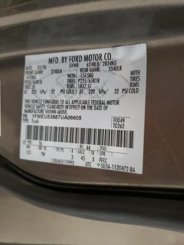 Photo 10 from auction – 2007 FORD EXPLORER S with VIN 1FMEU53887UA06605
