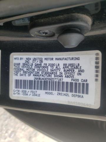 Photo 10 from auction – 2009 TOYOTA COROLLA BA with VIN 1NXBU40E59Z077187