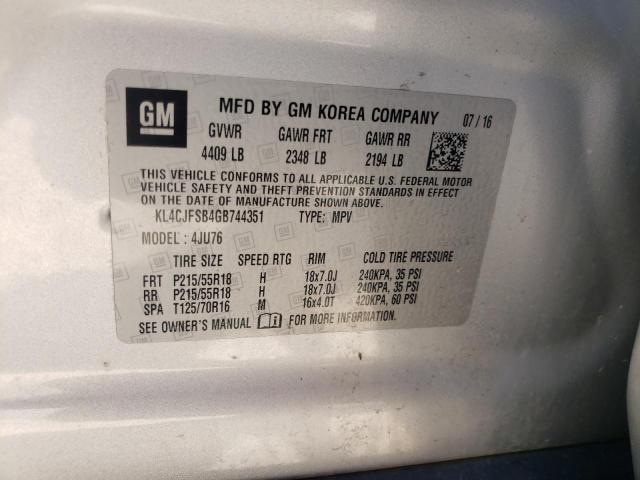 Photo 10 from auction – 2016 BUICK ENCORE CON with VIN KL4CJFSB4GB744351