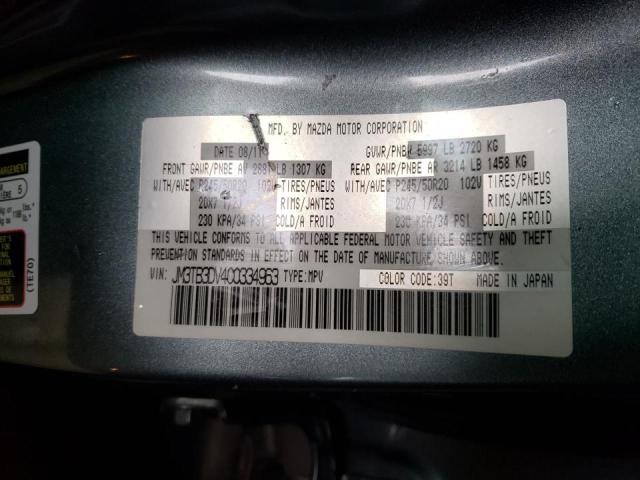 Photo 10 from auction – 2012 MAZDA CX-9 with VIN JM3TB3DV4C0334963