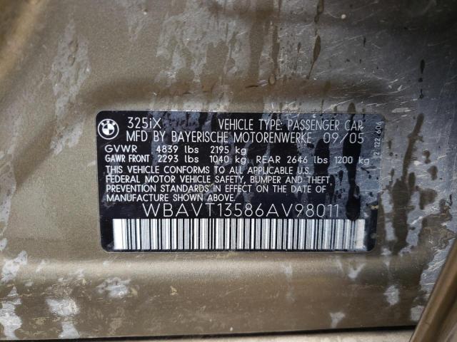 Photo 10 from auction – 2006 BMW 325 XIT with VIN WBAVT13586AV98011