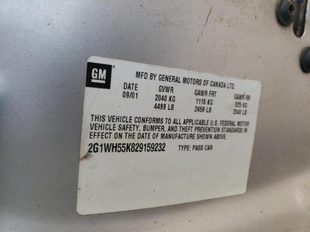 Photo 10 from auction – 2002 CHEVROLET IMPALA LS with VIN 2G1WH55K829159232