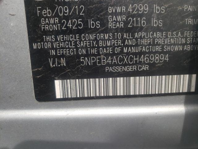 Photo 10 from auction – 2012 HYUNDAI SONATA GLS with VIN 5NPEB4ACXCH469894