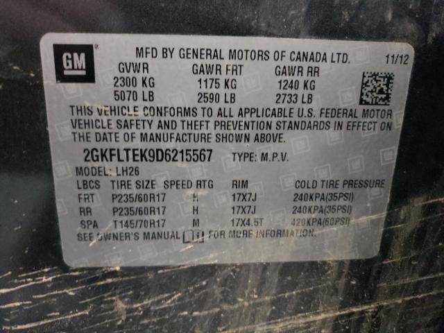 Photo 10 from auction – 2013 GMC TERRAIN SL with VIN 2GKFLTEK9D6215567