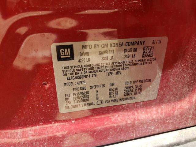 Photo 10 from auction – 2015 BUICK ENCORE PRE with VIN KL4CJDSB2FB141479