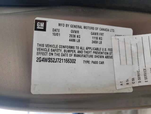 Photo 10 from auction – 2002 BUICK CENTURY CU with VIN 2G4WS52J721166302