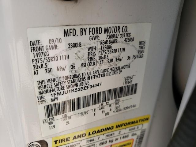 Photo 10 from auction – 2011 FORD EXPEDITION with VIN 1FMJU1K52BEF04347