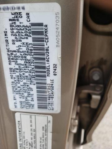 Photo 10 from auction – 2003 TOYOTA CAMRY LE with VIN 4T1BE32K13U129013