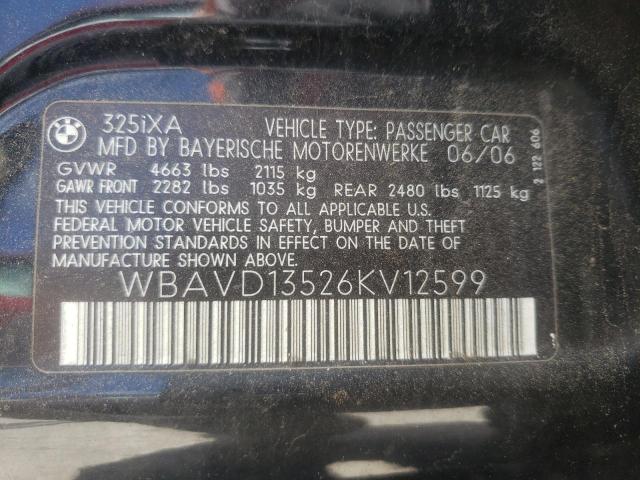 Photo 10 from auction – 2006 BMW 325 XI with VIN WBAVD13526KV12599