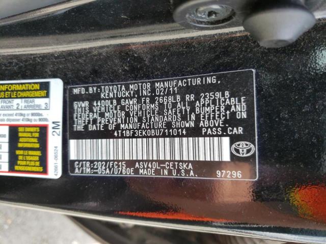 Photo 10 from auction – 2011 TOYOTA CAMRY BASE with VIN 4T1BF3EK0BU711014