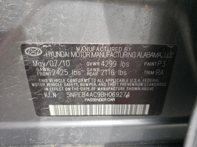 Photo 10 from auction – 2011 HYUNDAI SONATA GLS with VIN 5NPEB4AC9BH069274