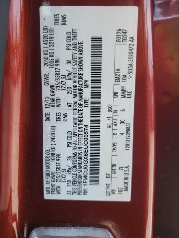 Photo 10 from auction – 2014 FORD ESCAPE SE with VIN 1FMCU0GX6EUC00574