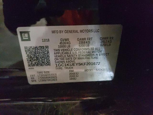 Photo 10 from auction – 2019 CHEVROLET SILVERADO with VIN 1GC1KUEY5KF201672