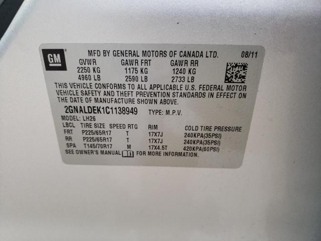 Photo 10 from auction – 2012 CHEVROLET EQUINOX with VIN 2GNALDEK1C1138949