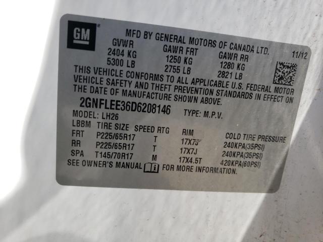 Photo 10 from auction – 2013 CHEVROLET EQUINOX LT with VIN 2GNFLEE36D6208146