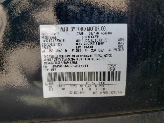 Photo 10 from auction – 2018 FORD EXPLORER P with VIN 1FM5K8AR8JGB47411