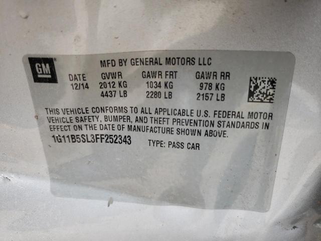 Photo 10 from auction – 2015 CHEVROLET MALIBU LS with VIN 1G11B5SL3FF252343