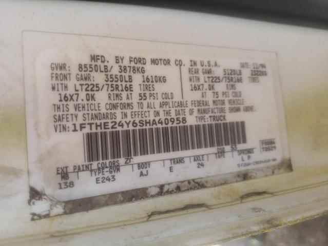 Photo 10 from auction – 1995 FORD ECONOLINE with VIN 1FTHE24Y6SHA40958