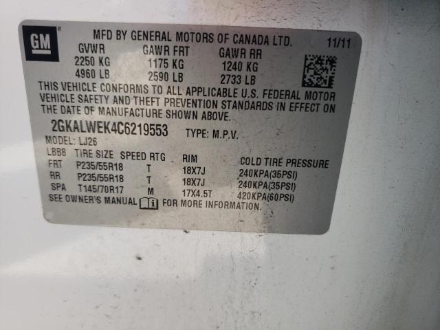 Photo 10 from auction – 2012 GMC TERRAIN SL with VIN 2GKALWEK4C6219553