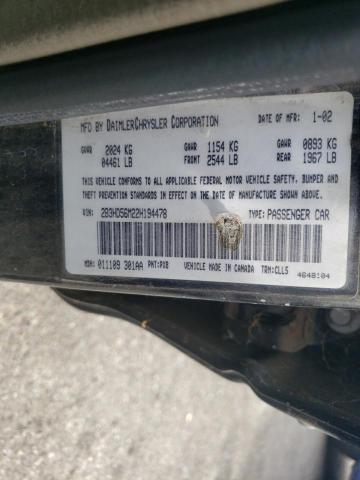Photo 10 from auction – 2002 DODGE INTREPID E with VIN 2B3HD56M22H194478