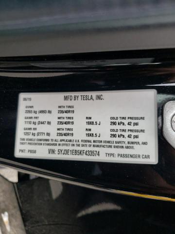 Photo 10 from auction – 2019 TESLA MODEL 3 with VIN 5YJ3E1EB5KF433574