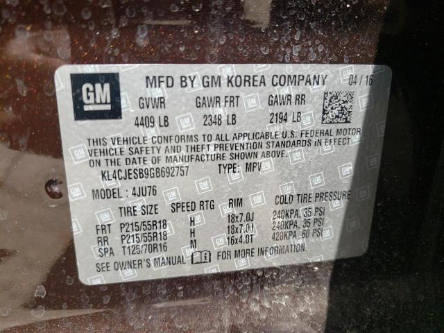 Photo 10 from auction – 2016 BUICK ENCORE with VIN KL4CJESB9GB692757