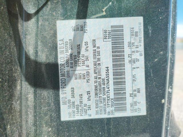 Photo 10 from auction – 2001 FORD F150 with VIN 1FTRX17L41NA55564