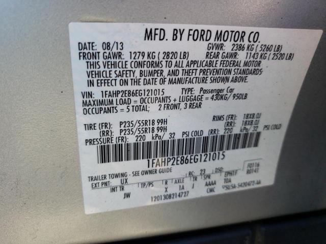 Photo 10 from auction – 2014 FORD TAURUS SEL with VIN 1FAHP2E86EG121015