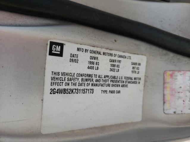 Photo 10 from auction – 2003 BUICK REGAL LS with VIN 2G4WB52K731157173