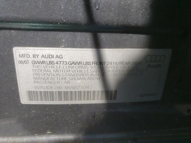 Photo 10 from auction – 2008 AUDI A4 2.0T QU with VIN WAUDF78E38A021047
