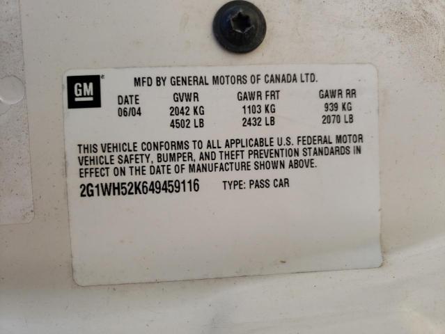Photo 10 from auction – 2004 CHEVROLET IMPALA LS with VIN 2G1WH52K649459116