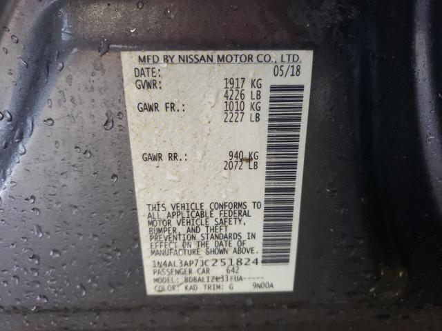 Photo 10 from auction – 2018 NISSAN ALTIMA 2.5 with VIN 1N4AL3AP7JC251824
