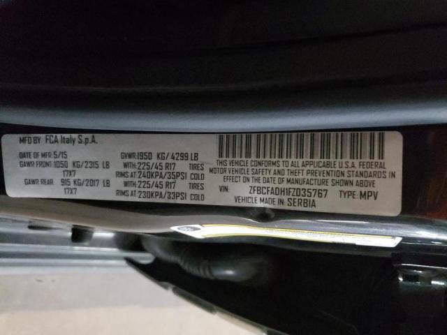 Photo 10 from auction – 2015 FIAT 500L TREKK with VIN ZFBCFADH1FZ035767