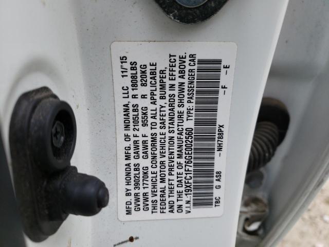 Photo 10 from auction – 2016 HONDA CIVIC EXL with VIN 19XFC1F76GE002560