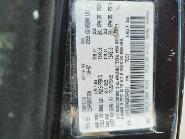 Photo 10 from auction – 1998 DODGE DAKOTA with VIN 1B7GL22X6WS564521