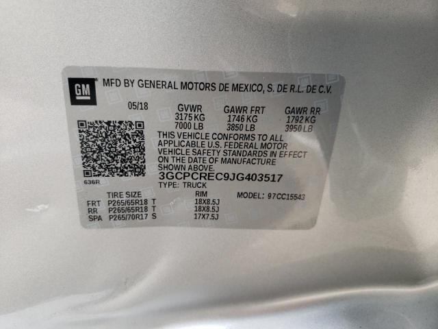 Photo 10 from auction – 2018 CHEVROLET SILVERADO with VIN 3GCPCREC9JG403517