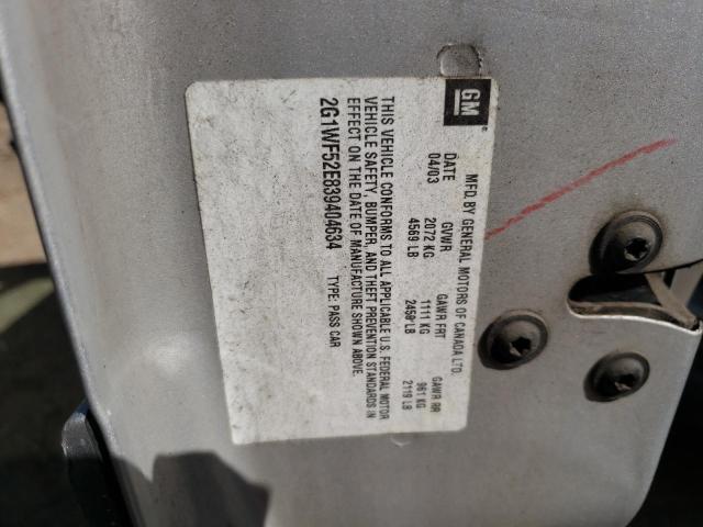 Photo 10 from auction – 2003 CHEVROLET IMPALA with VIN 2G1WF52E839404634