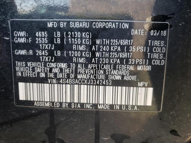 Photo 10 from auction – 2018 SUBARU OUTBACK 2. with VIN 4S4BSACCXJ3342453