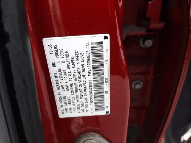 Photo 10 from auction – 2007 HONDA ACCORD with VIN 1HGCM56387A036069